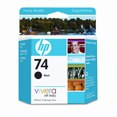 Hewlett Packard No. 74 Black Inkjet Print Cartridge (200 Page Yield) (CB335WN)