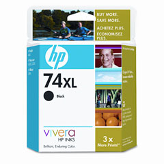  Hewlett Packard No. 74XL Black Inkjet Print Cartridge (750 Page Yield) (CB336WN) 