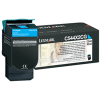  Lexmark C544X2CG Laser Toner Cartridge - Cyan High Capacity