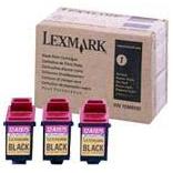  Lexmark 15M0100 ( Lexmark Tri-Pack #75 ) High Capacity Black InkJet Cartridges